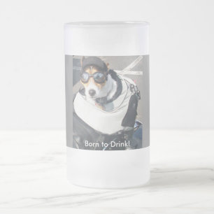 豚の犬-生まれ飲みたい! フロストグラスビールジョッキ