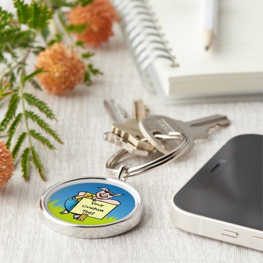 豚の看板 キーホルダー (側面)