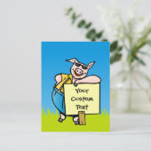 豚の看板 ポストカード (スタンド正面)