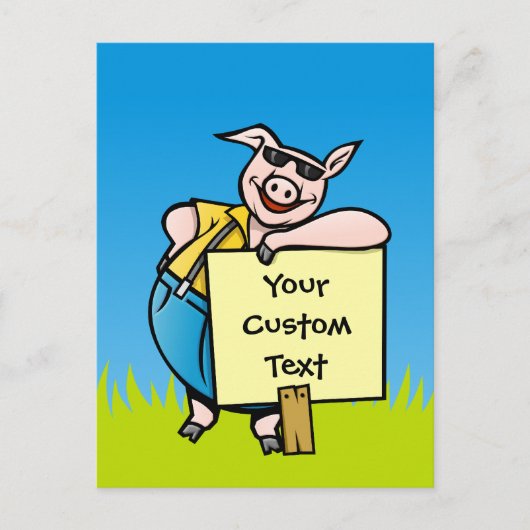 豚の看板 ポストカード (正面)