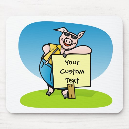 豚の看板 マウスパッド (正面)