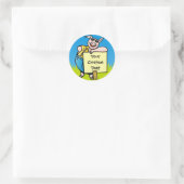 豚の看板 ラウンドシール (バッグ)