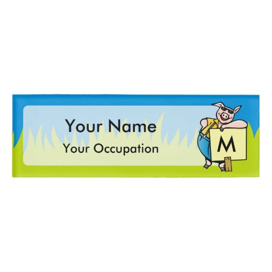 豚の看板 名札 (正面)