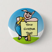 豚の看板 缶バッジ (正面)