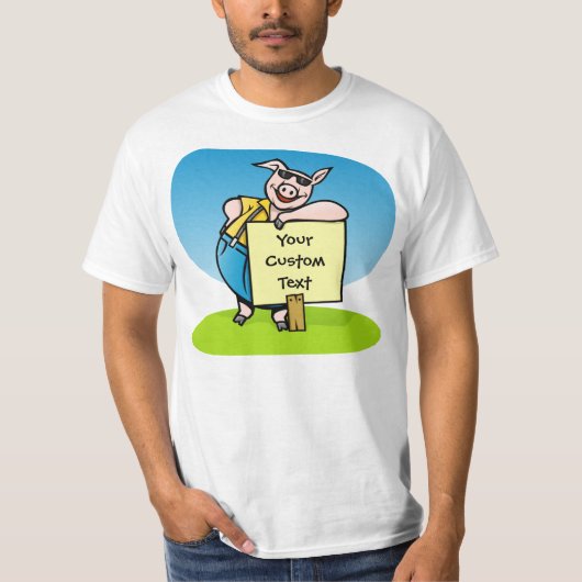 豚の看板 Tシャツ (正面)