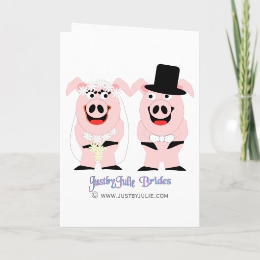 豚の結婚式の仲人依頼カード 招待状