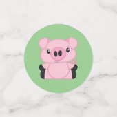 豚の緑の赤ちゃんシャワー コンフェッティ (スモール正面)