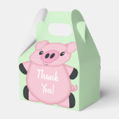 豚の緑の赤ちゃんシャワー フェイバーボックス (裏面サイド)