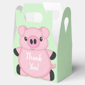 豚の緑の赤ちゃんシャワー フェイバーボックス (オープン)