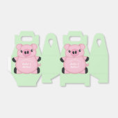 豚の緑の赤ちゃんシャワー フェイバーボックス (折り畳みなし)