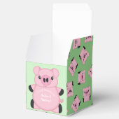 豚の緑の赤ちゃんシャワー フェイバーボックス (オープン)