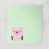 豚の緑の赤ちゃんシャワー プレイスカード (外部開封)