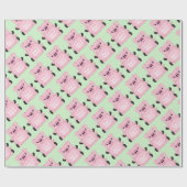 豚の緑の赤ちゃんシャワー ラッピングペーパー (フラット)