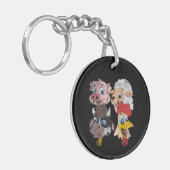 豚の羊の牛のチキンキッズ幼児おもしろいファームSqu キーホルダー (正面左)