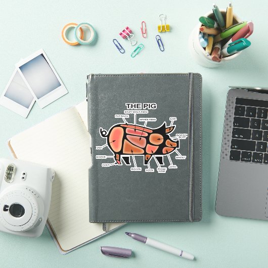 豚の肉切りチャート シール (iPadカバー)