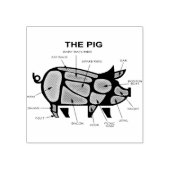豚の肉切りチャート ラバースタンプ (インプリント)