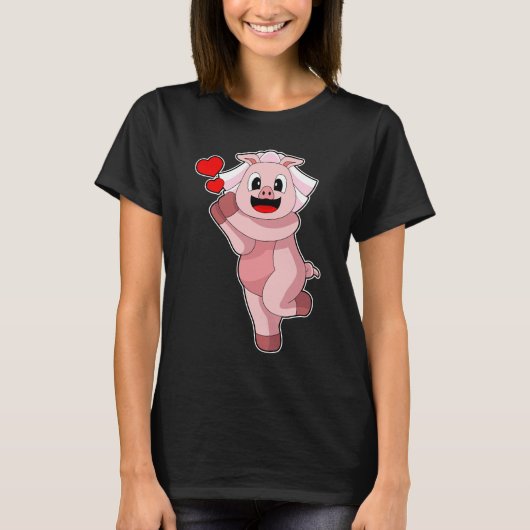豚の花嫁のハートウェディング Tシャツ (正面)