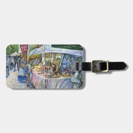 豚の角とワ飛んでいるインのアロットラゲッジタグ ラゲッジタグ (正面横)