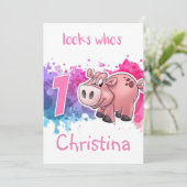 豚の誕生日カード カード (スタンド正面)