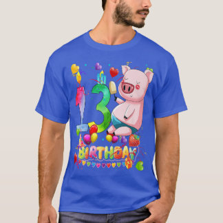 豚の誕生日パーティー13歳の男の子9th豚の誕生日 tシャツ