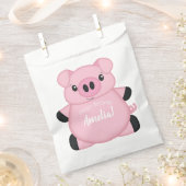 豚の誕生日パーティー フェイバーバッグ (クリップ留めされた状態)