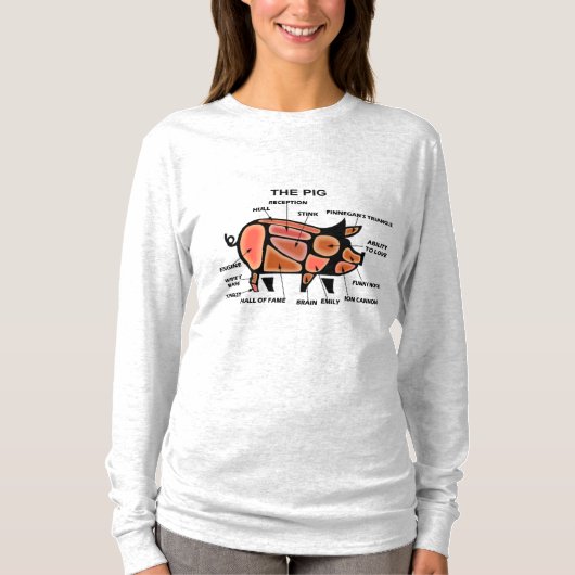 豚の説明のシャツ Tシャツ (正面)