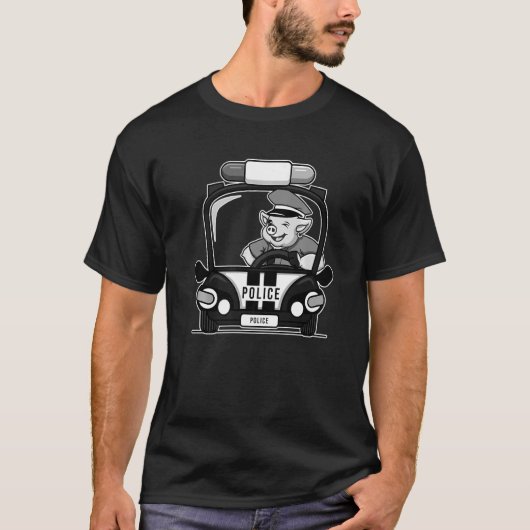 豚の警官、豚の恋人、私のためのおもしろいファーム動物愛好家 Tシャツ (正面)