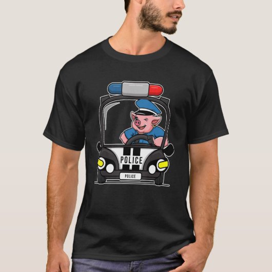 豚の警官、豚の恋人、私のためのおもしろいファーム動物愛好家 Tシャツ (正面)