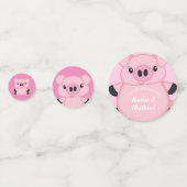 豚の赤ちゃんシャワーファームピンクガール コンフェッティ (正面)