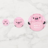 豚の赤ちゃんシャワーファームピンクガール コンフェッティ (裏面)