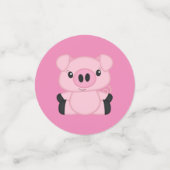 豚の赤ちゃんシャワーファームピンクガール コンフェッティ (スモール正面)