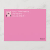 豚の赤ちゃんシャワーファームピンクガール ポストカード (裏面)