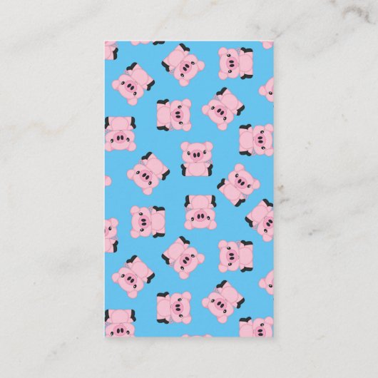 豚の赤ちゃんシャワーファームブルーボーイ エンクロージャーカード (裏面)
