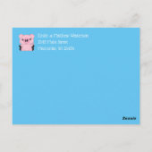 豚の赤ちゃんシャワーファームブルーボーイ ポストカード (裏面)