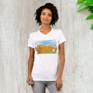 豚の農場干し草の俵のTシャツ Tシャツ