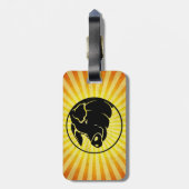 豚の頭；黄色 ラゲッジタグ (裏面縦)