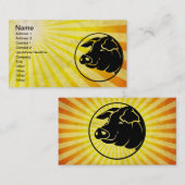 豚の頭;黄色 名刺 (正面/裏面)