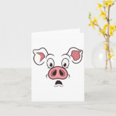 豚の顔の衣装 カード (黄色い花)