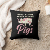豚の飼育生物が大好きな女の子 クッション (ブランケット)