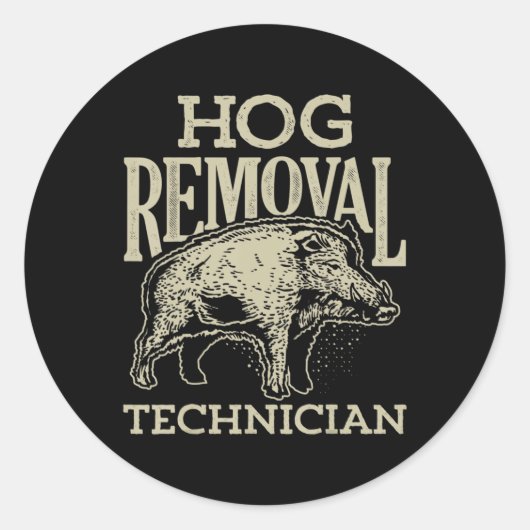 豚の駆除テクニシャンボー狩りヴィンテージ豚G ラウンドシール (正面)