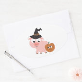 豚の魔女 楕円形シール (封筒)