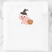 豚の魔女 楕円形シール (バッグ)