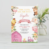 豚の鳴き声 うしの鳴き声 ひつじの鳴き声 農場の動物 動物小屋の誕生日 招待状 (スタンド正面)