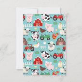 豚の鳴き声 羊の鳴き声 牛の鳴き声 ありがとう 農場の動物パーティー 子どもたち サンキューカード (裏面)