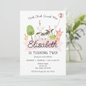 豚の鳴き声 羊の鳴き声 鳥の鳴き声 牛の鳴き声 女の子の牧場の誕生日パーティーI 招待状 (スタンド正面)