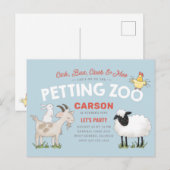 豚の鳴き声 羊の鳴き声 鳩の鳴き声 牛の鳴き声 子どもの誕生日招待状 ポストカード (正面/裏面)