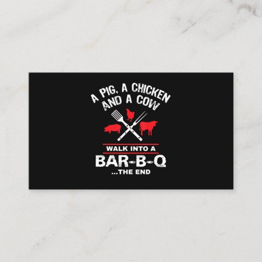 豚の鶏がバーのBBQに入る 名刺 (正面)