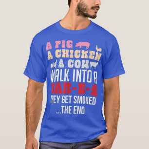 豚の鶏と牛がバーB-Qに入る Tシャツ