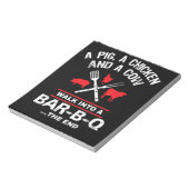 豚の鶏の牛がバーのバーベキューに入おもしろいる ノートパッド (回転)