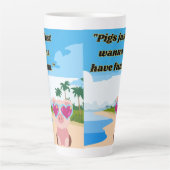 豚はおもしろいを食べたい カフェラテマグ (正面)